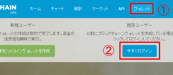 5_ブロックチェーンウォレットにログイン
