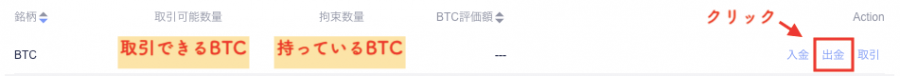 BTCを出金する